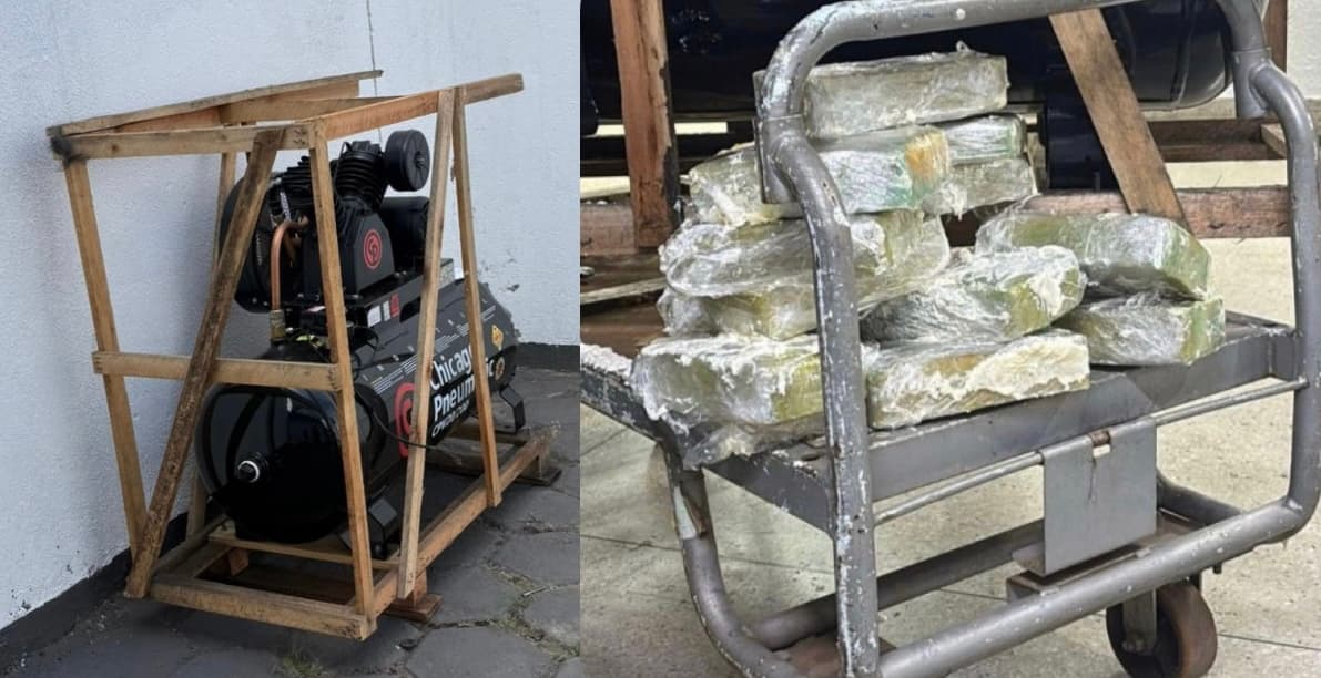 Faccionados transportavam cocaína escondida em compressores de ar