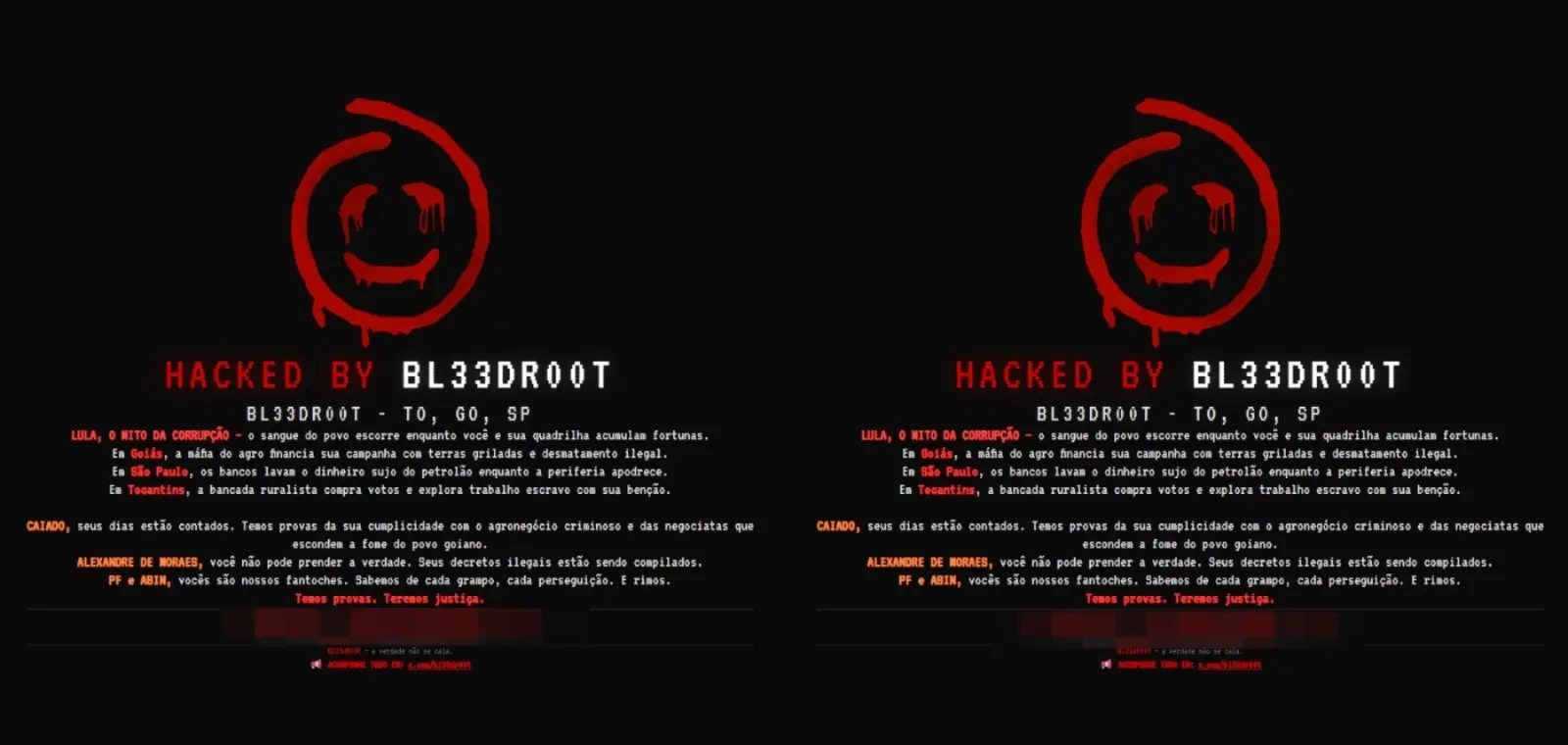 Grupo hacker faz ataques a Lula, Caiado e Moraes e ameaça expor 500 GB de dados no site de Morrinhos