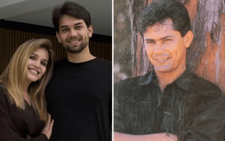 Filho de Leandro surge ao lado da mãe e semelhança com o cantor impressiona