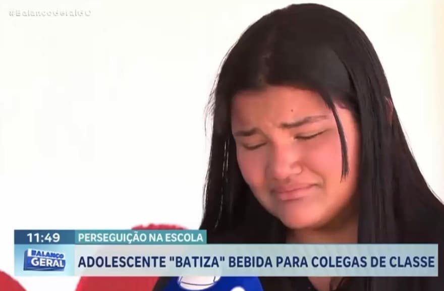 Estudante dopada em escola de Goianira chora na TV e revela que se despediu da irmã antes de apagar