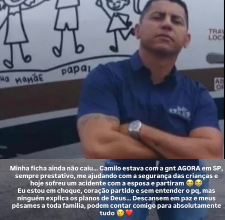 "Minha ficha ainda não caiu", diz Virginia ao lamentar morte de segurança e da esposa em acidente na BR-060