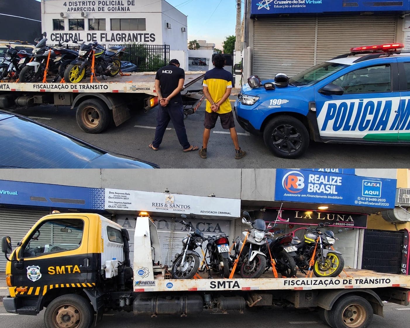Dupla armada invade pátio da prefeitura de madrugada e furta cinco motos em Aparecida