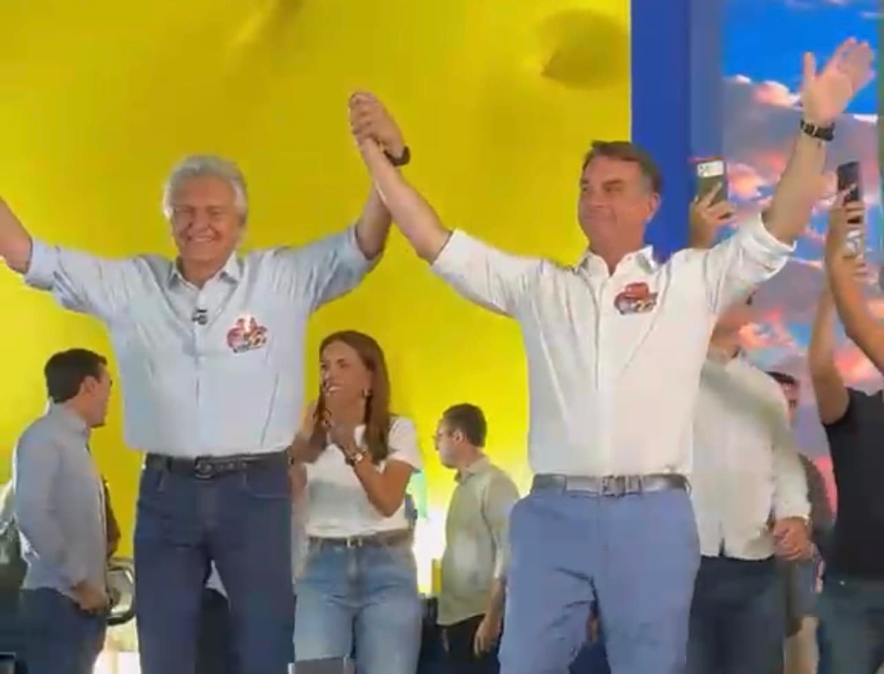 Caiado e governador eleito Daniel Vilela entram na campanha de Flávio Bolsonaro contra Lula